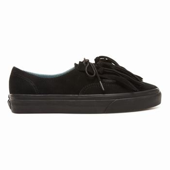 Vans Suede Authentic Fringe - Miesten Tennarit - Mustat